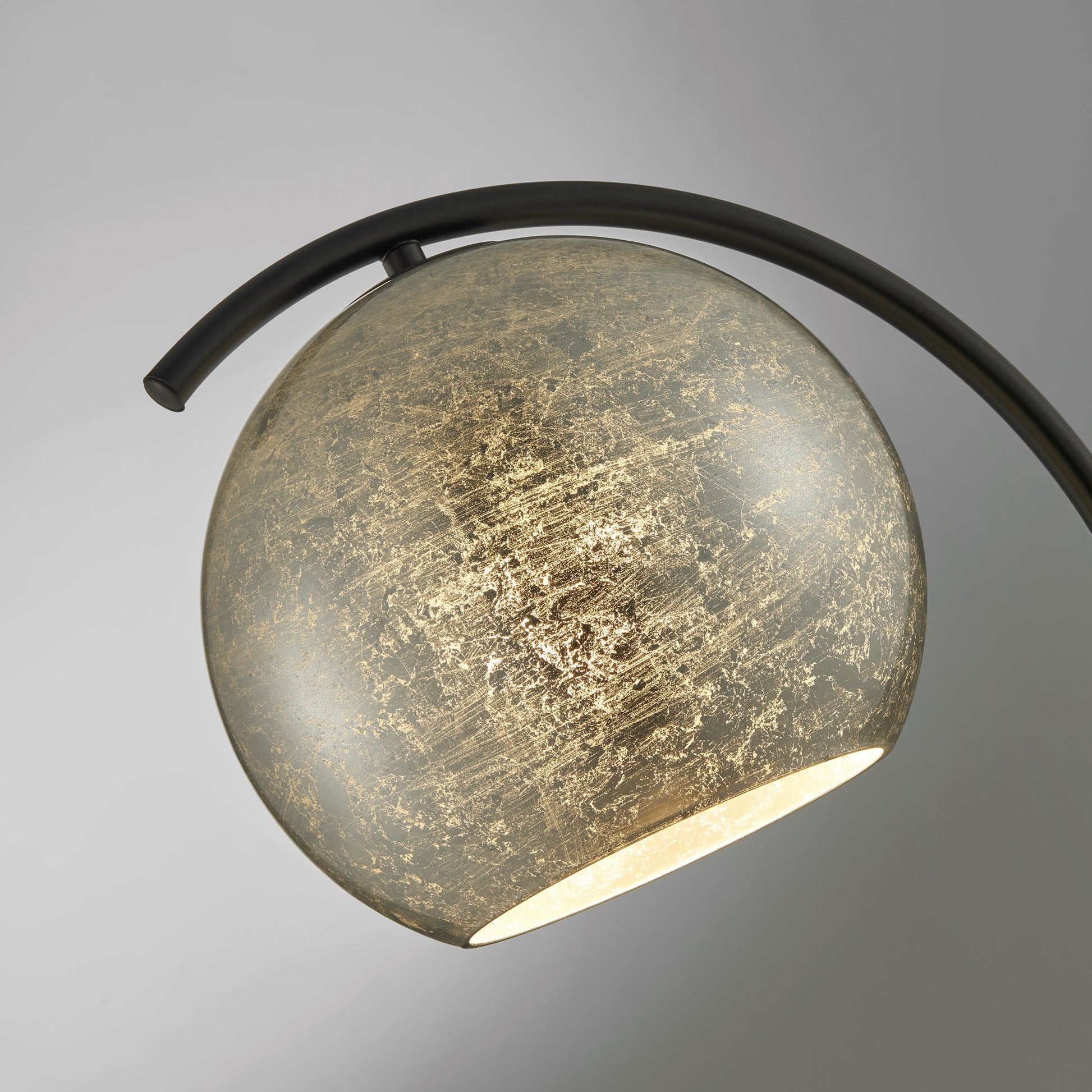 Molina Black Metal & Silver Metallic Mercury Glass Modern Table or Desk Lamp