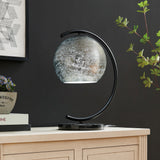 Molina Black Metal & Silver Metallic Mercury Glass Modern Table or Desk Lamp