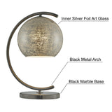 Molina Black Metal & Silver Metallic Mercury Glass Modern Table or Desk Lamp