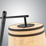 Gaines Black Art Deco Modern Table Lamp with Linen Shade