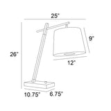 Gaines Black Art Deco Modern Table Lamp with Linen Shade