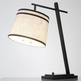 Gaines Black Art Deco Modern Table Lamp with Linen Shade