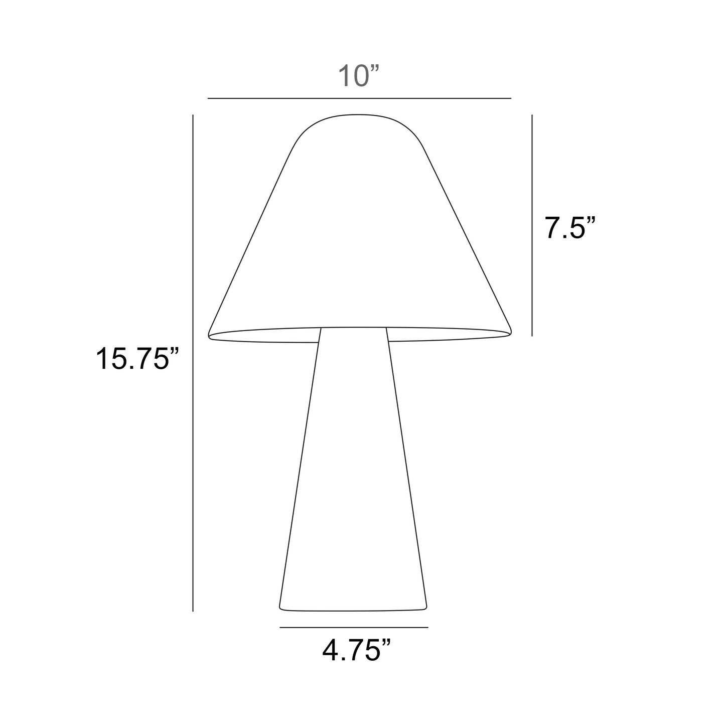 Muga Modern White Metal Mushroom Dome Table Lamp by Lite Source