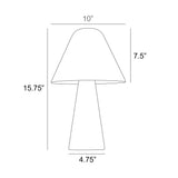Muga Modern White Metal Mushroom Dome Table Lamp by Lite Source