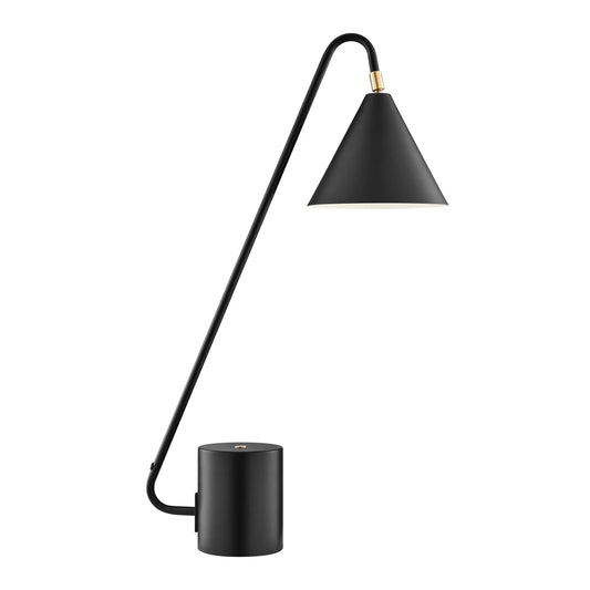 Quade 1-Light Black Modern Cone Desk or Table Lamp