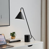 Quade 1-Light Black Modern Cone Desk or Table Lamp