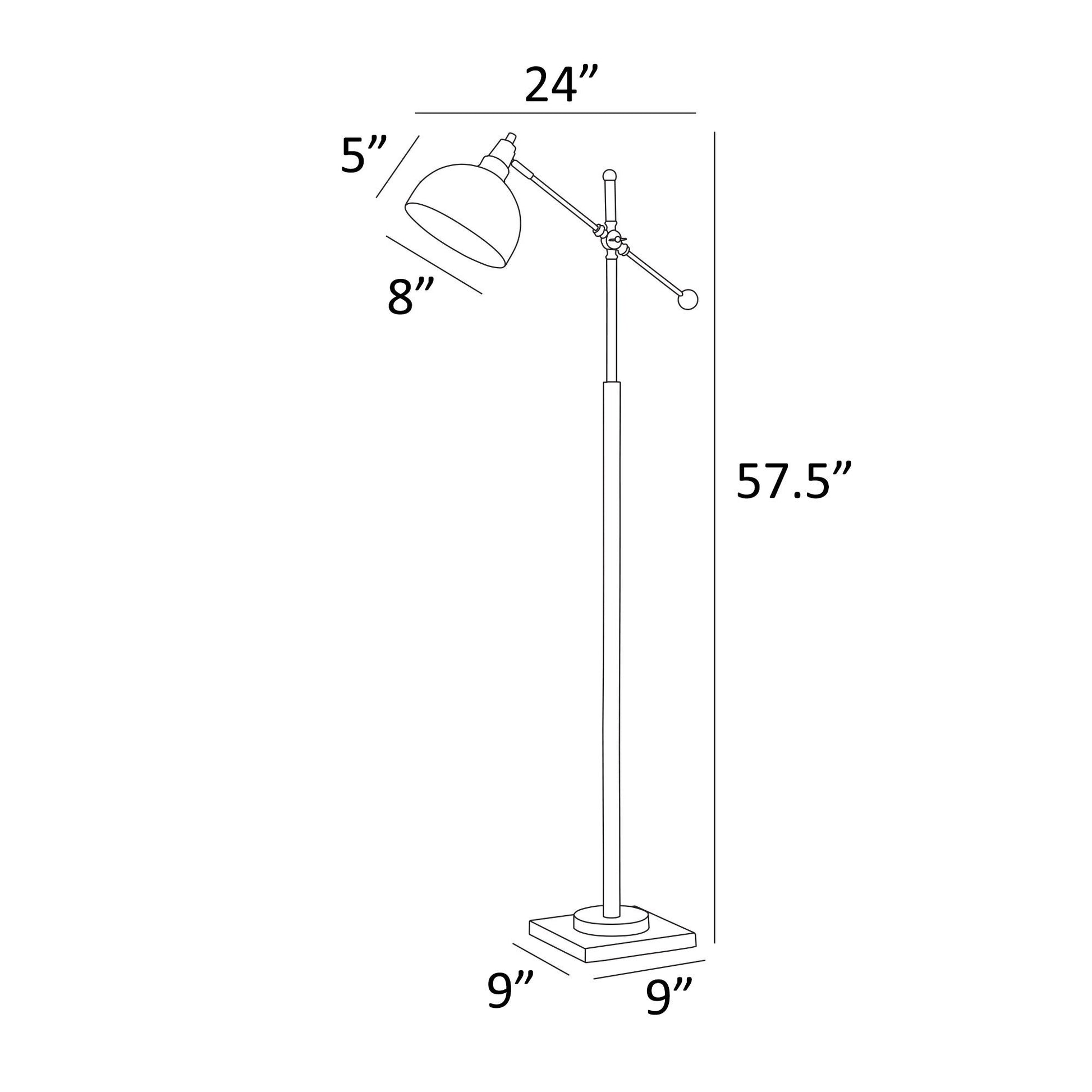 Cupola Adjustable Task Light Floor Lamp in Bronze or Satin Nickel by Lite Source