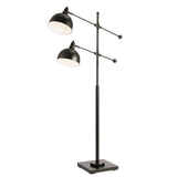 Cupola Adjustable 2-Light Task Light Floor Lamp in Bronze, Brass or Satin Nickel by Lite Source