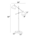 Cupola Adjustable 2-Light Task Light Floor Lamp in Bronze, Brass or Satin Nickel by Lite Source