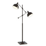 Cupola Adjustable 2-Light Task Light Floor Lamp in Bronze, Brass or Satin Nickel by Lite Source