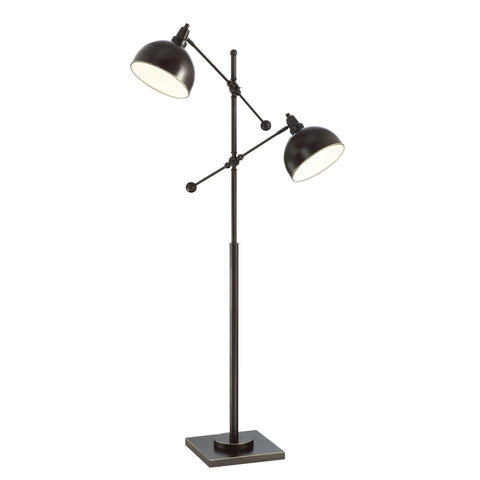 Cupola Adjustable 2-Light Task Light Floor Lamp in Bronze, Brass or Satin Nickel by Lite Source