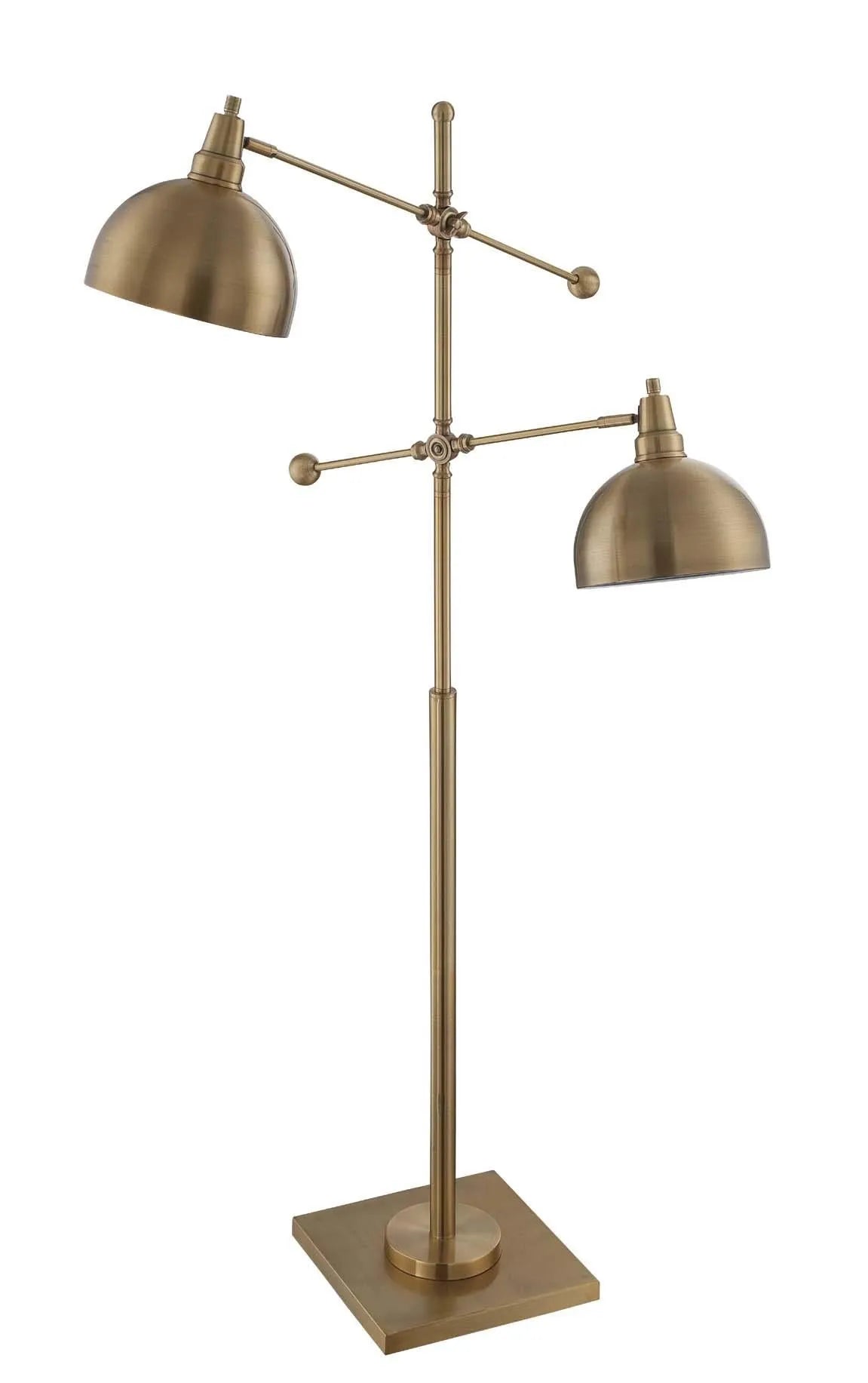 Cupola Adjustable 2-Light Task Light Floor Lamp in Bronze, Brass or Satin Nickel by Lite Source