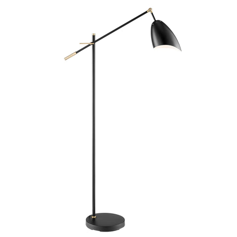 Tanko Modern Black and Gold Retro Arc Floor Lamp by Lite Source