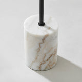 Kierra 1-Light Black Modern Cone Floor Lamp with White Marble Base