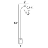 Kierra 1-Light Black Modern Cone Floor Lamp with White Marble Base