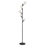 Blanca Modern Globe MCM Standing Tree Lamp in Silver or Black 