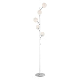 Blanca Modern Globe MCM Standing Tree Lamp in Silver or Black 
