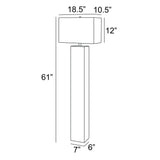 Mulder Square Chunky Modern Wood MCM Floor Lamp with Linen Shade by Lite Source