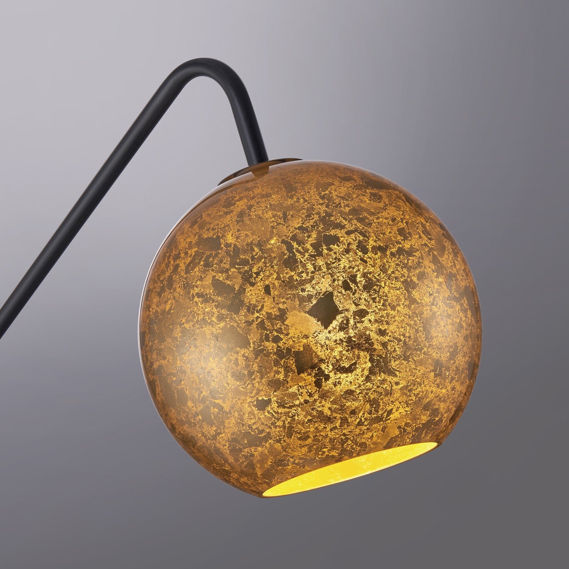 Molina Black Metal & Gold Metallic Mercury Glass Modern Floor Lamp