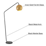 Molina Black Metal & Gold Metallic Mercury Glass Modern Floor Lamp