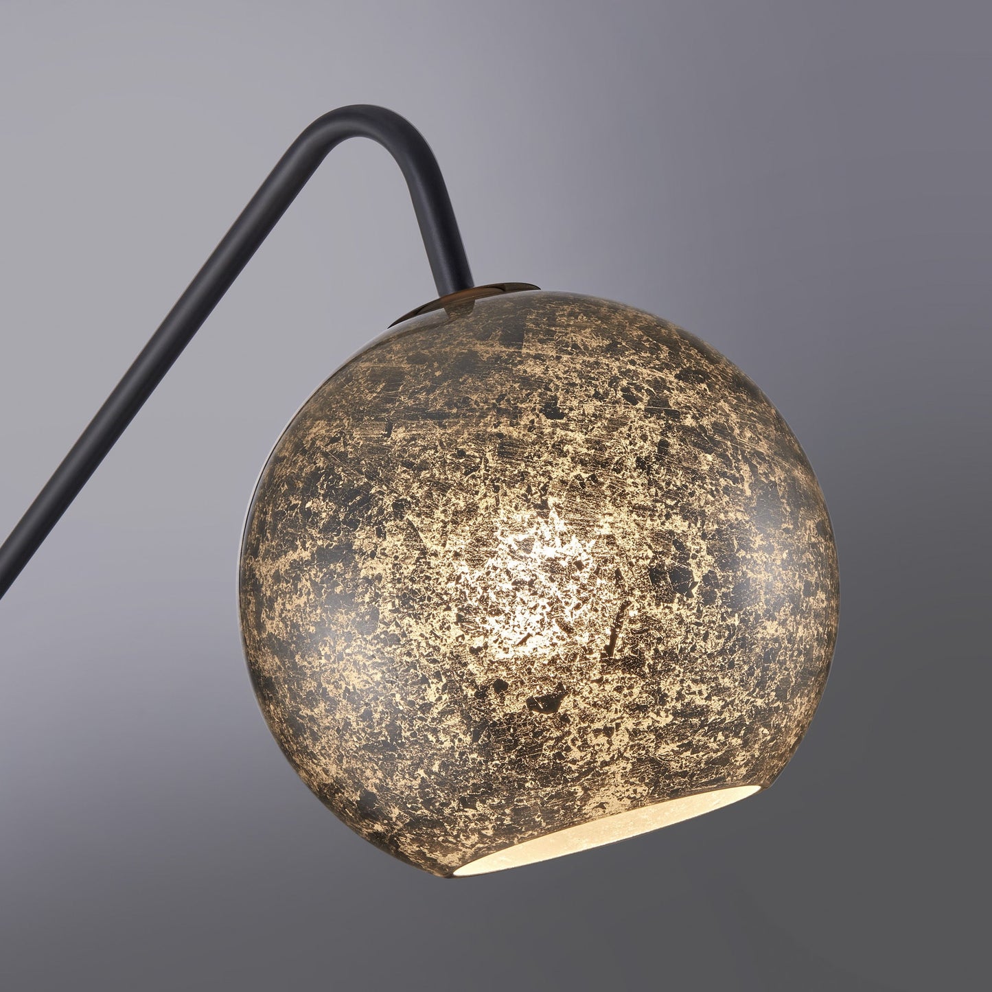Molina Black Metal & Silver Metallic Mercury Glass Modern Floor Lamp