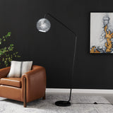 Molina Black Metal & Silver Metallic Mercury Glass Modern Floor Lamp