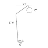 Molina Black Metal & Silver Metallic Mercury Glass Modern Floor Lamp