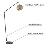 Molina Black Metal & Silver Metallic Mercury Glass Modern Floor Lamp