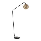 Molina Black Metal & Silver Metallic Mercury Glass Modern Floor Lamp