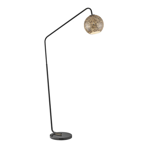 Molina Black Metal & Silver Metallic Mercury Glass Modern Floor Lamp