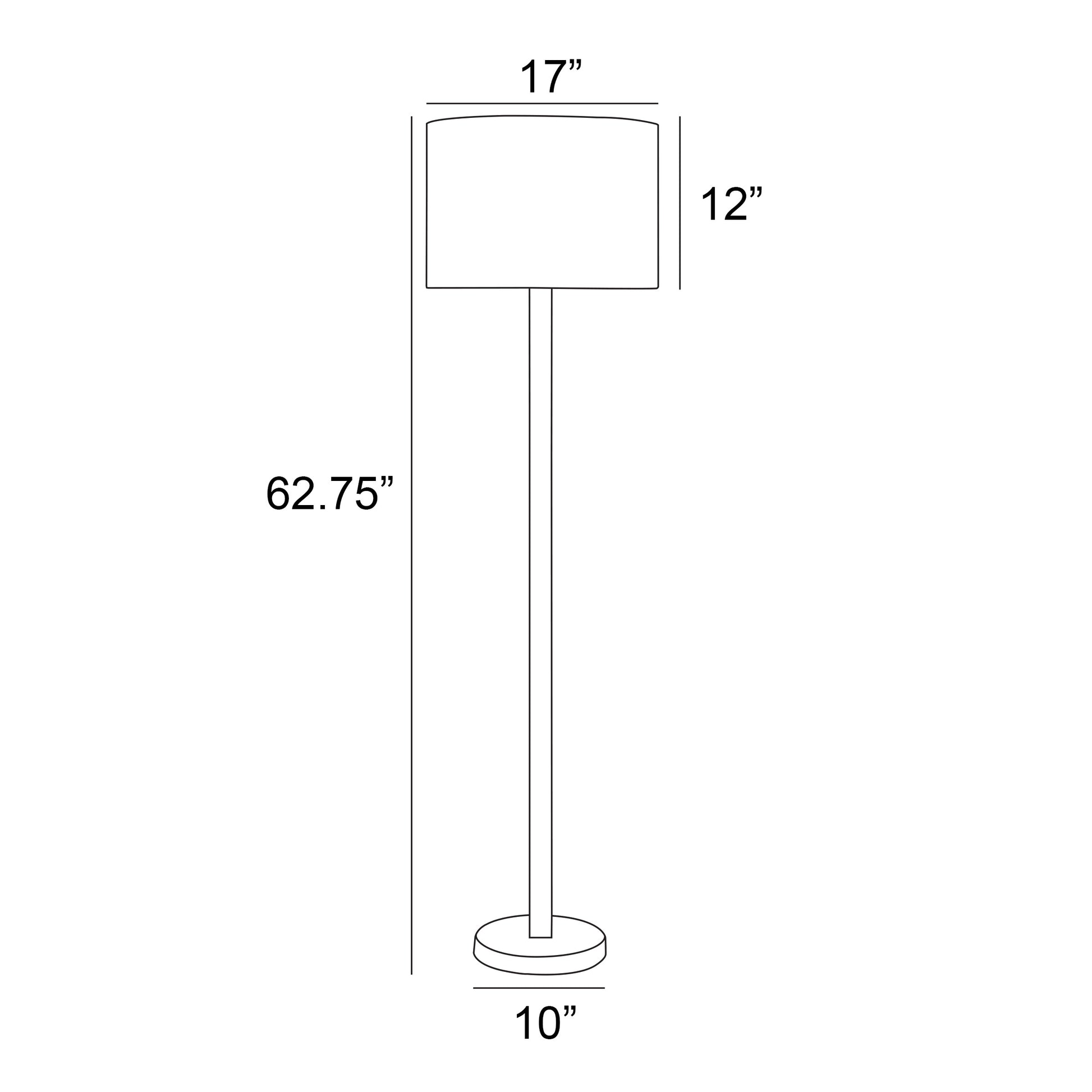 Lucci Black Metal Floor Lamp with LED Night Light & White Linen Drum Shade