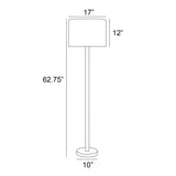 Lucci Black Metal Floor Lamp with LED Night Light & White Linen Drum Shade