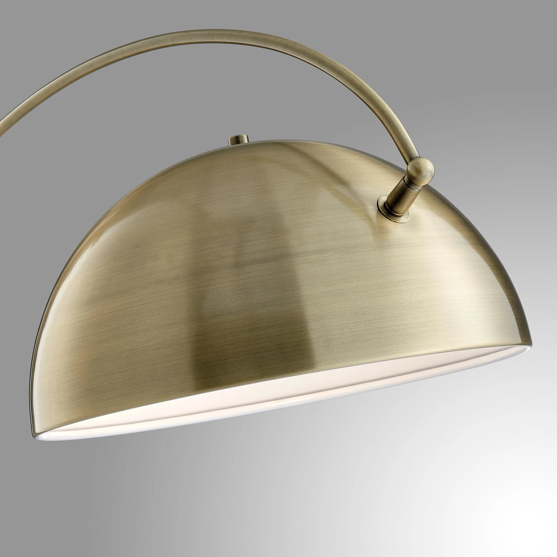 Raelynn Modern Brass & White Marble Retro Arc Floor Lamp