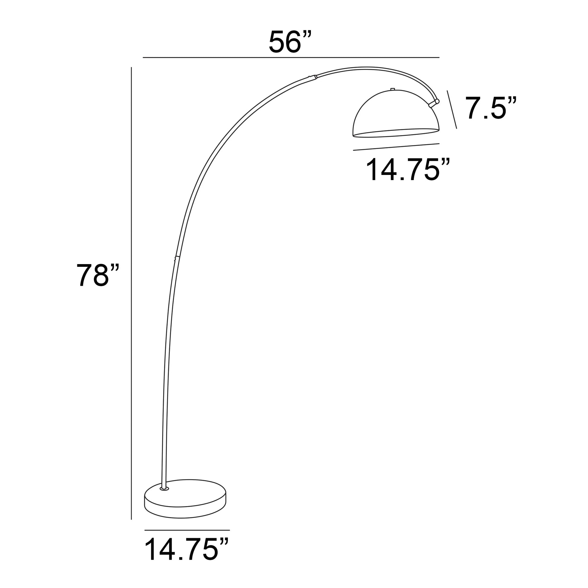 Raelynn Modern Brass & White Marble Retro Arc Floor Lamp