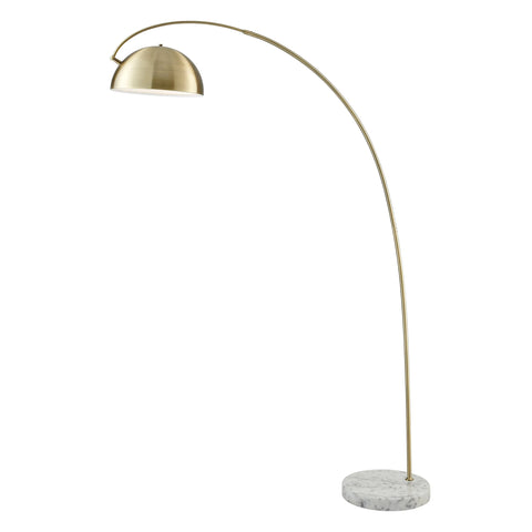 Raelynn Modern Brass & White Marble Retro Arc Floor Lamp