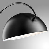 Raelynn Modern Black Metal & Marble Retro Arc Floor Lamp