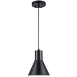 Belinda Modern Metal Cone Downlight Pendant Lamp - Matte Black and Polished Nickel 