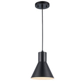 Belinda Modern Metal Cone Downlight Pendant Lamp - Matte Black and Polished Nickel 