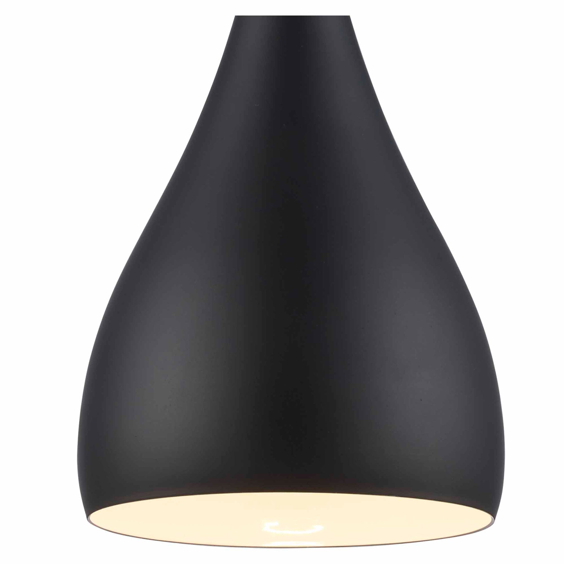 Teardrop Small Modern Metal Dome Downlight Pendant Lamp in Black
