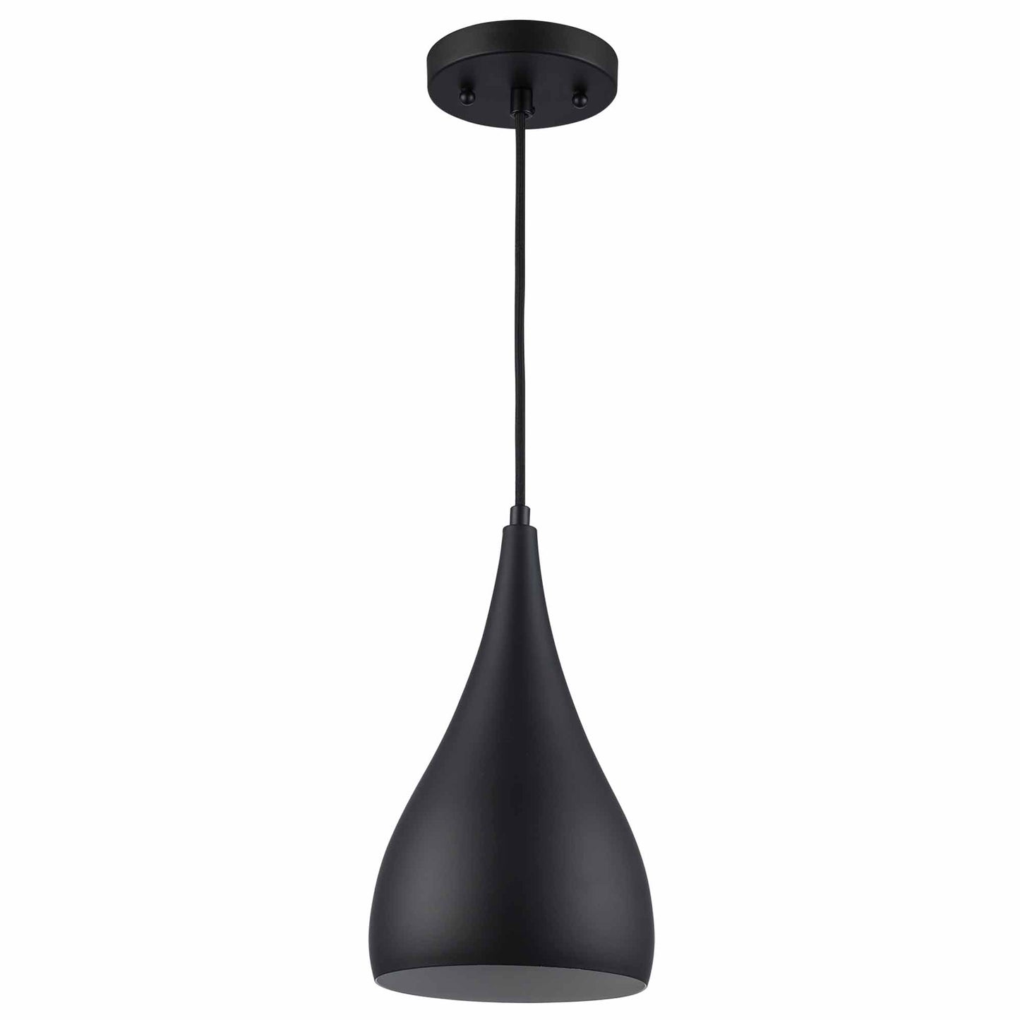 Teardrop Small Modern Metal Dome Downlight Pendant Lamp in Black