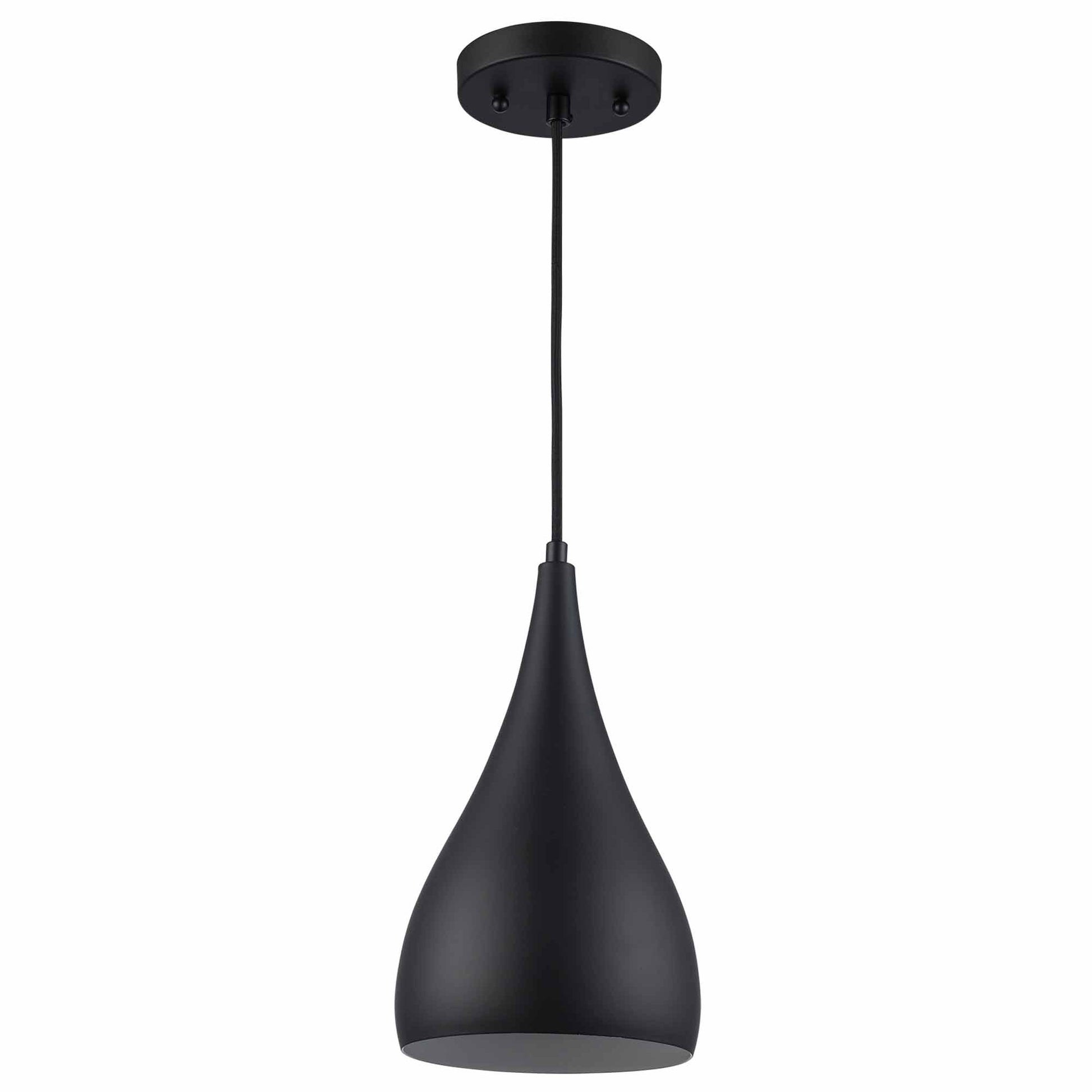 Teardrop Small Modern Metal Dome Downlight Pendant Lamp in Black