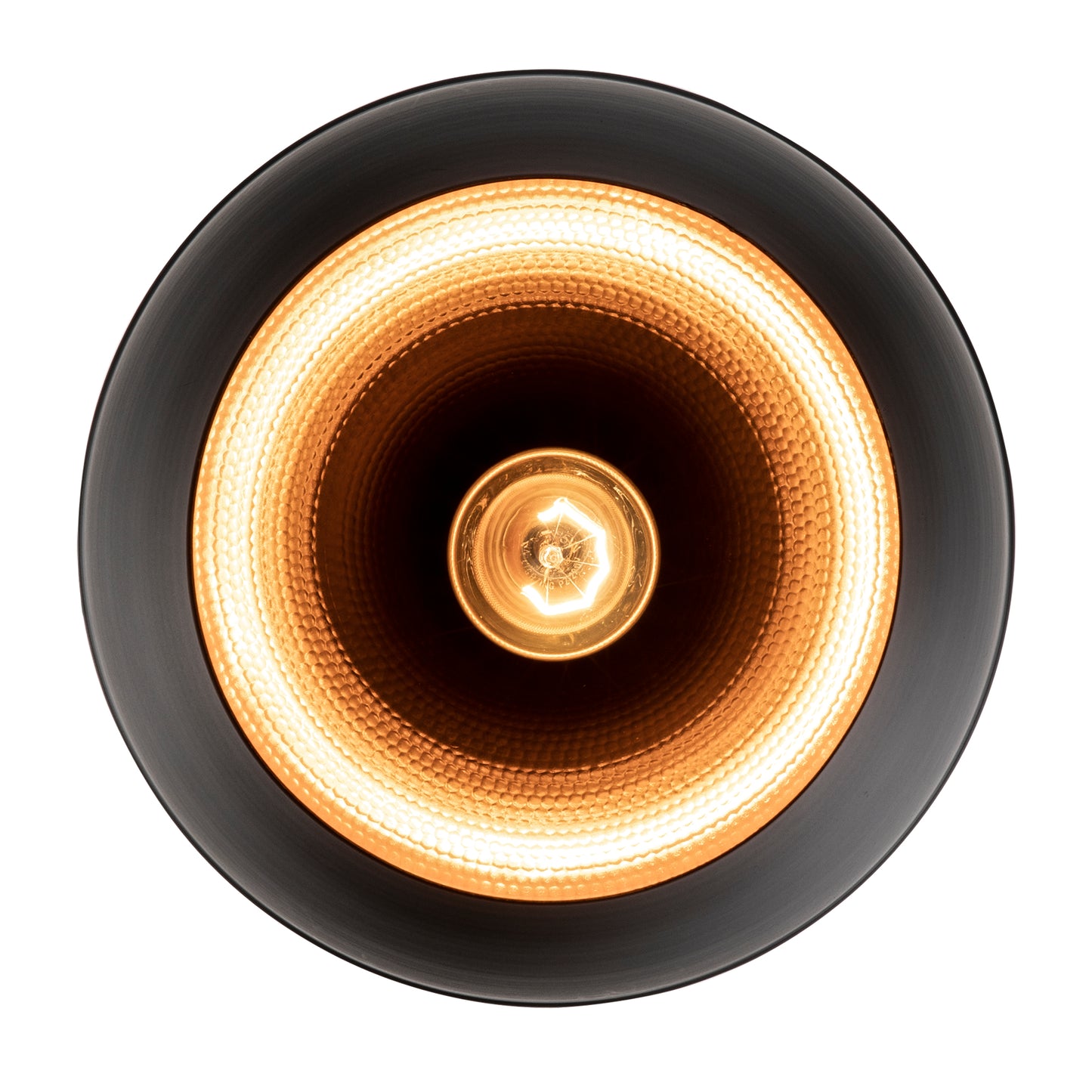 Dixon Modern Metal Downlight Pendant Lamp in Black + Hammered Gold