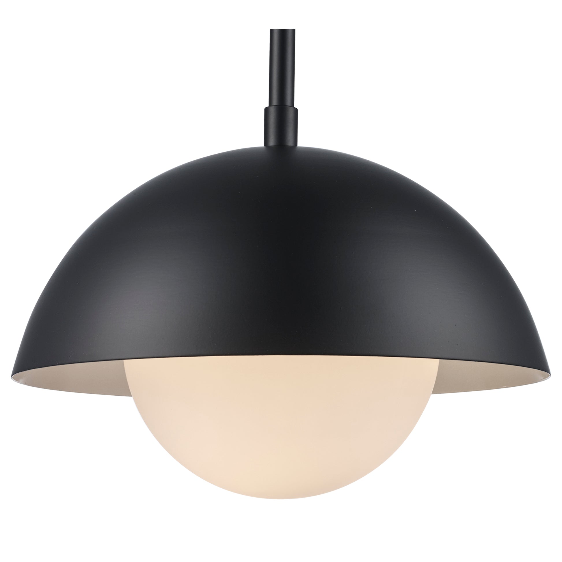Maureen 10" Dome Globe Pendant Lamp in Black + White - Midcentury Modern Lighting by Practical Props