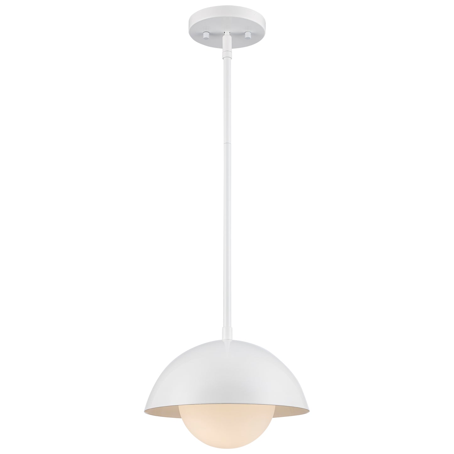 Maureen 10" Dome Globe Pendant Lamp in Black + White - Midcentury Modern Lighting by Practical Props