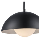 Maureen 12" Dome Globe Pendant Lamp in Black + White - Midcentury Modern Lighting by Practical Props
