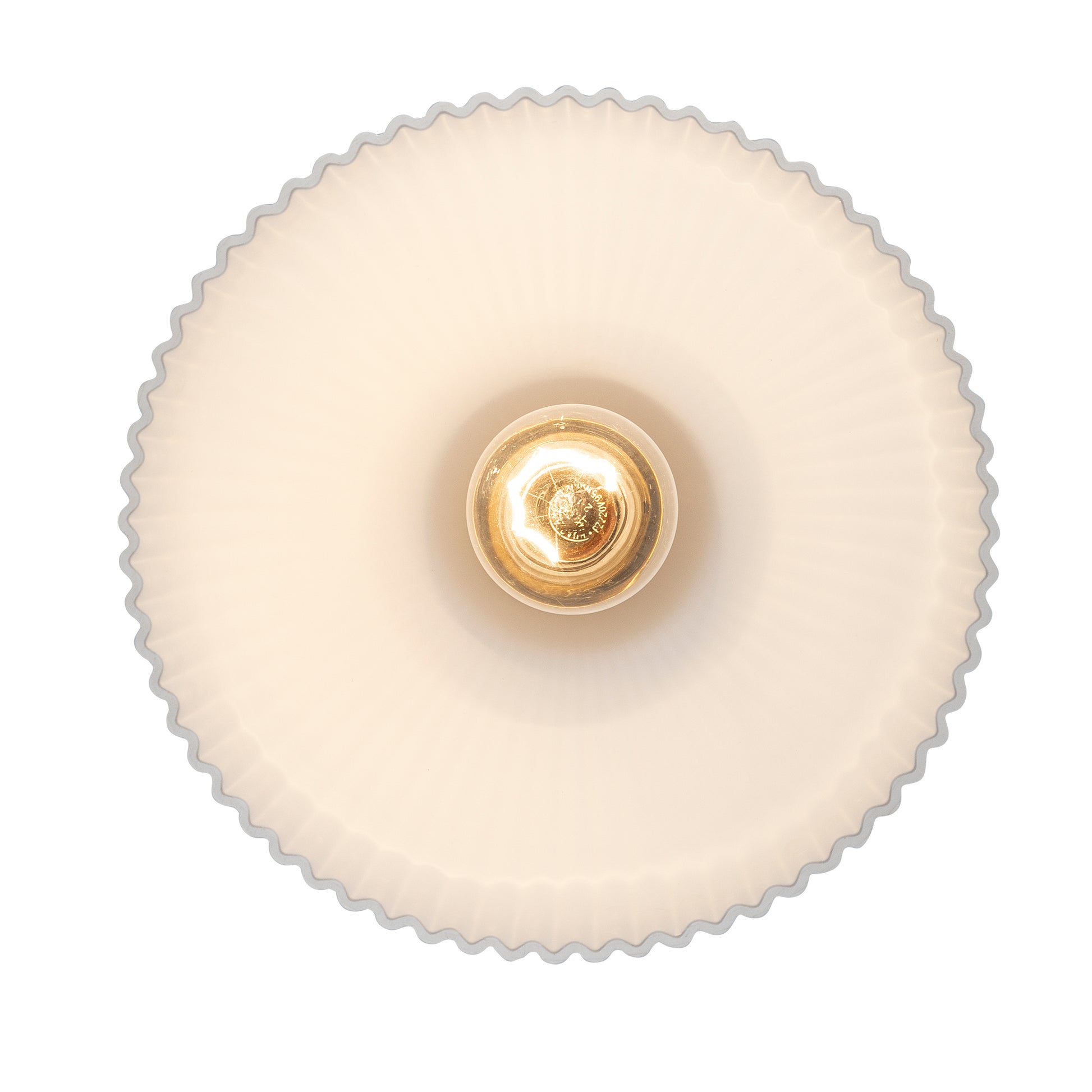 Skyline 12" Ribbed Opal White Dome Glass Globe 1-Light Pendant Fixture in Modern Brass