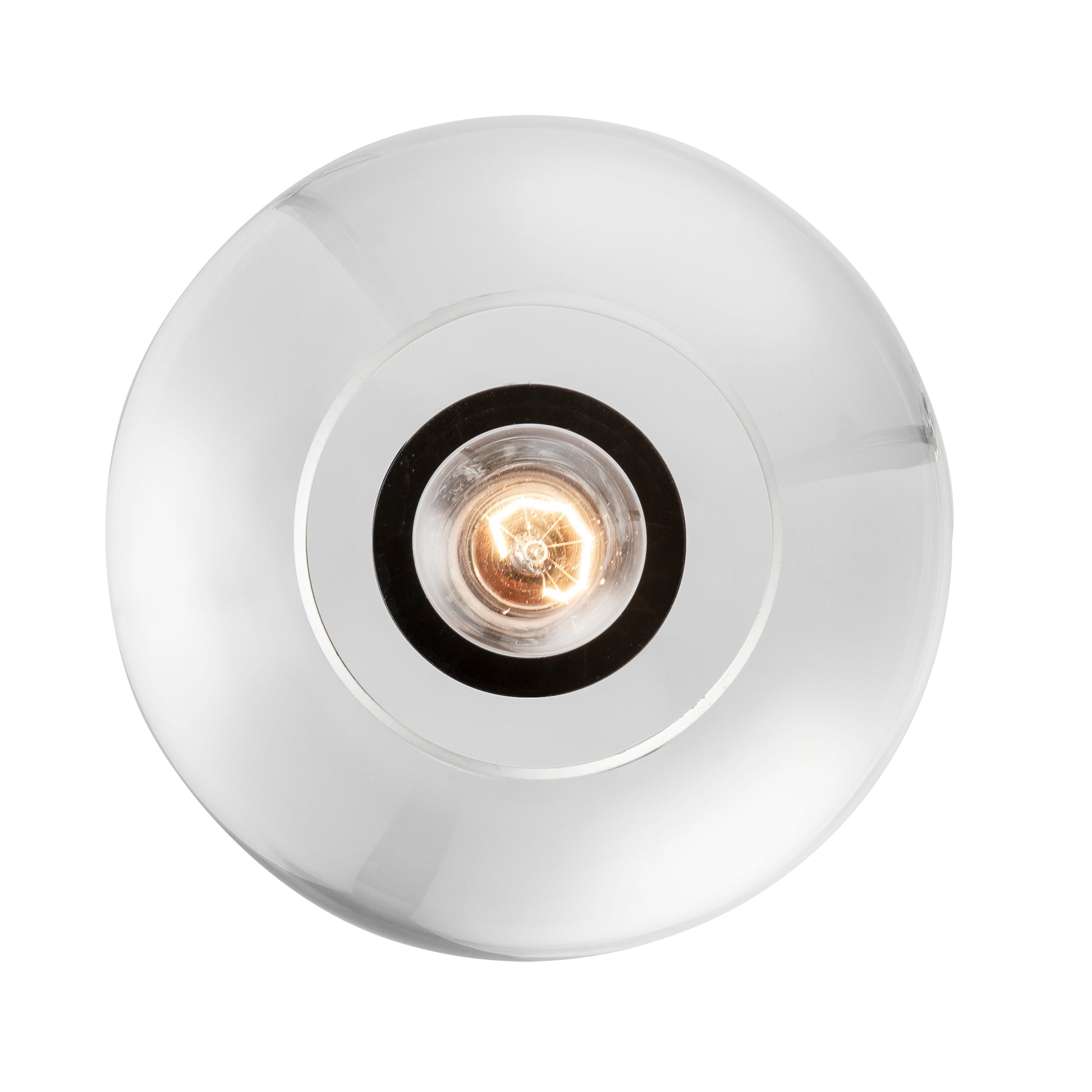 Luther 8" Clear Glass Modern Globe Pendant in Black or Brushed Nickel 