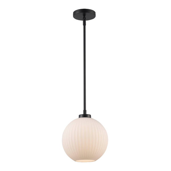 Skyline 9" Ribbed Glass Globe Pendant