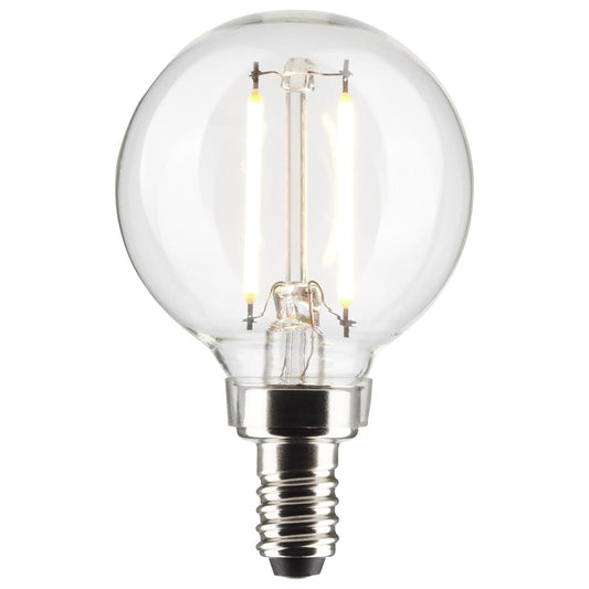 LED G16 Clear Dimmable Round Sputnik Globe Light Bulbs - E12 Candelabra Base - 2700k Warm White