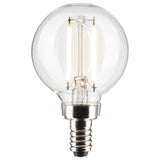 LED G16 Clear Dimmable Round Sputnik Globe Light Bulbs - E12 Candelabra Base - 2700k Warm White